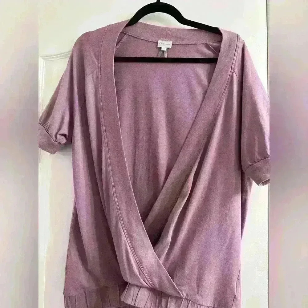 Dynamite Short  Sleeve Mauve Shirt